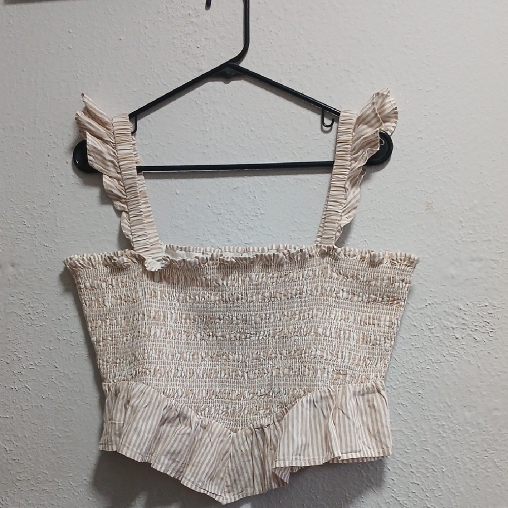 American Eagle Outfitters Textured Cream Top